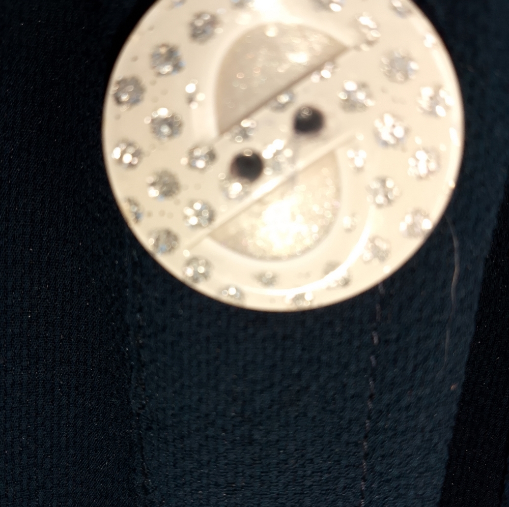 NWOT Vintage Green Apple Businesscore Navy and White Dress With Polkadot Accents - Picture 8 of 10